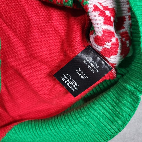 Homer Simpson Ugly Christmas Sweater NWOT Mens Large Crew Neck Red Green White - Picture 3 of 8